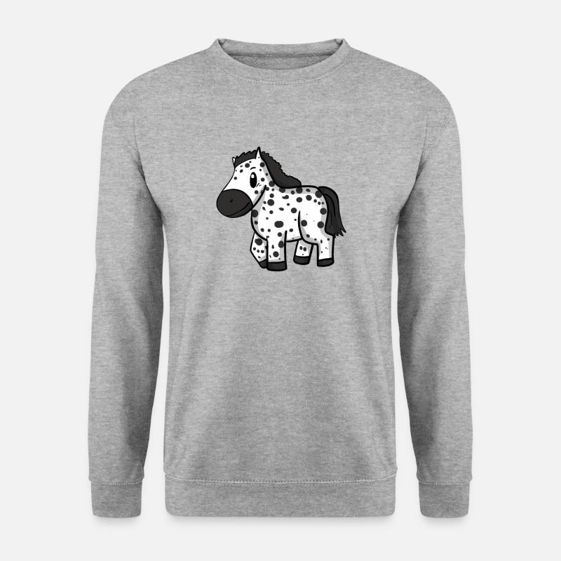 Pferd - Unisex Pullover - Weißgrau meliert