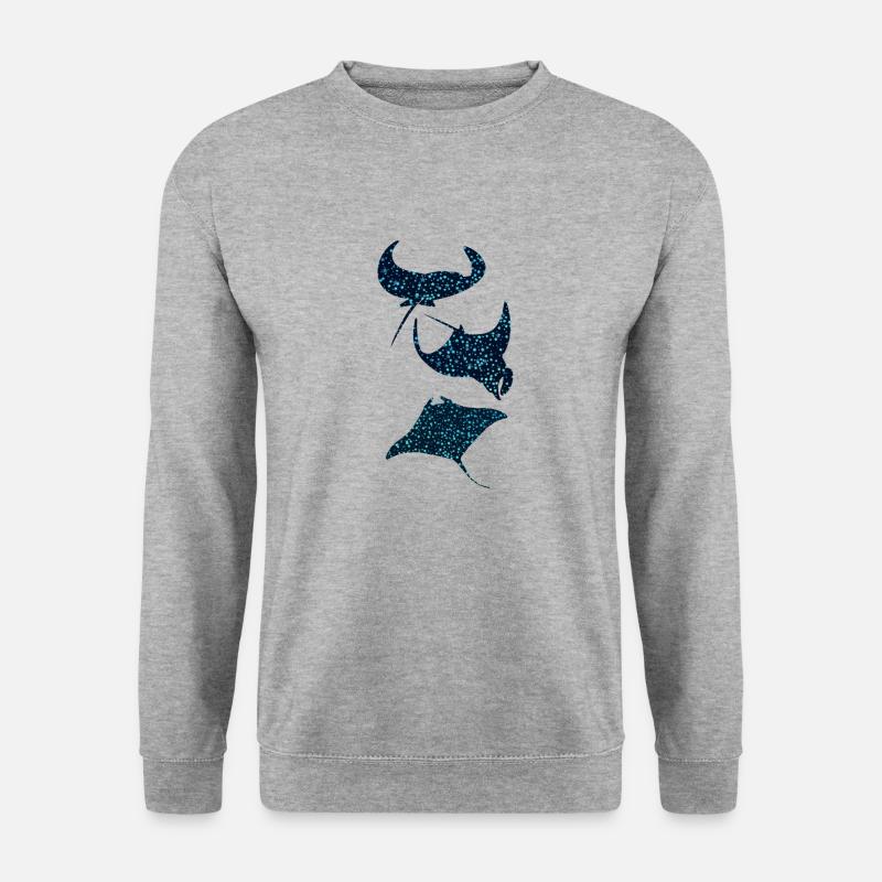 Mantarochen Manta Ray - Unisex Pullover - Weißgrau meliert