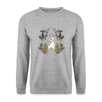 Lapin Nature coeur lapin Nature botanique des années 80 rongeur - Sweat-shirt Unisexe - gris chiné - Devant - Alina (178cm) & Michal (187cm)
