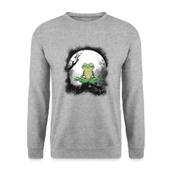 Grenouilles grenouilles méditation méditation habitants de la forêt - Sweat-shirt Unisexe - gris chiné - Devant - Alina (178cm) & Michal (187cm)