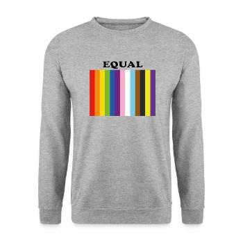 Gleiche inklusive Pride-Farben - Unisex Pullover - Weißgrau meliert - Vorne - Alina (178cm) & Michal (187cm)