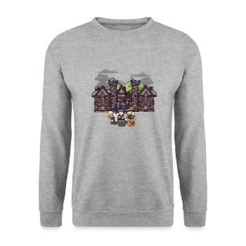 Mittelalter Hexe Hexen Halloween hexerei Märchen - Unisex Pullover - Weißgrau meliert - Vorne - Alina (178cm) & Michal (187cm)