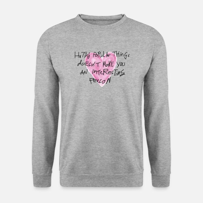 Handschrift Statement Herz - Unisex Pullover - Weißgrau meliert