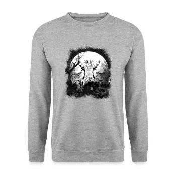 Cerf Suède Finlande Norvège Nature - Sweat-shirt Unisexe - gris chiné - Devant - Alina (178cm) & Michal (187cm)