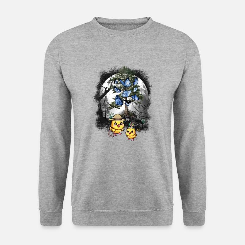 Küken Kinder Wilder Westen Western spielen Kinder - Unisex Pullover - Weißgrau meliert