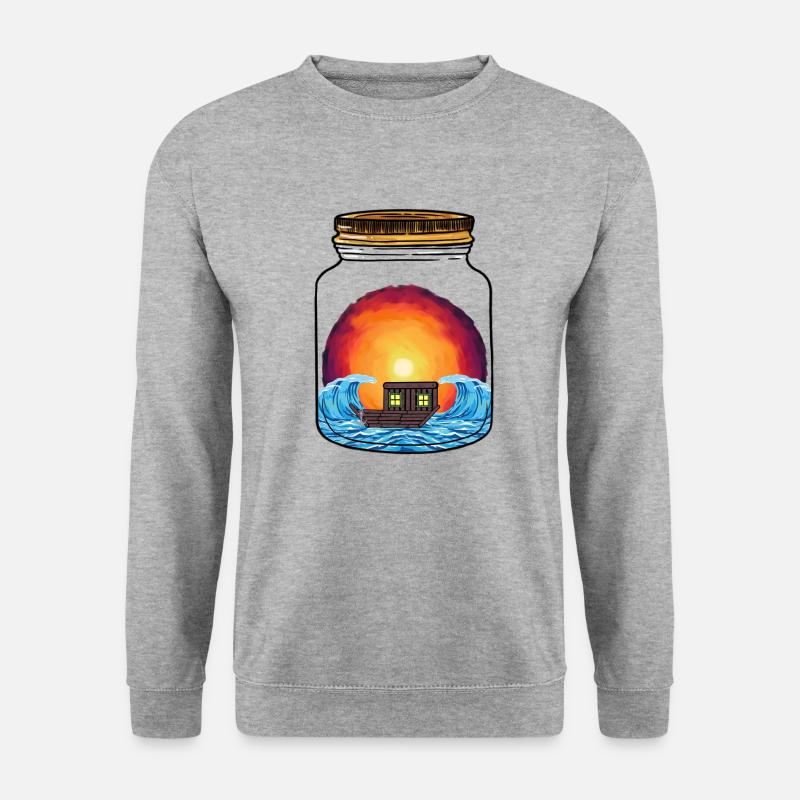 Boot Boote Schiff Schiffe - Unisex Pullover - Weißgrau meliert
