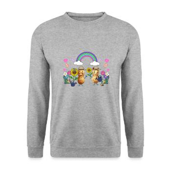 Peanut Child Kids Spring Toddlers Baby - Unisex Sweatshirt - salt & pepper - Front - Alina (178cm) & Michal (187cm)