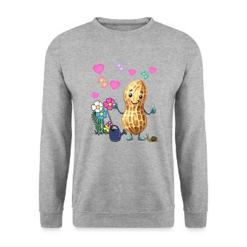 Cacahuète Printemps Jardin Fleurs Enfants - Sweat-shirt Unisexe - gris chiné - Devant - Alina (178cm) & Michal (187cm)