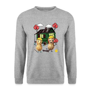 peanuts house builder builder construction trailer own home house - Unisex Sweatshirt - salt & pepper - Front - Alina (178cm) & Michal (187cm)
