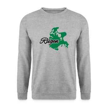 Rügen - Unisex Pullover - Weißgrau meliert - Vorne - Alina (178cm) & Michal (187cm)