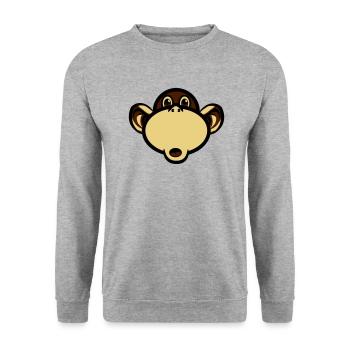 monkey funny funny goofy - Unisex Sweatshirt - salt & pepper - Front - Alina (178cm) & Michal (187cm)