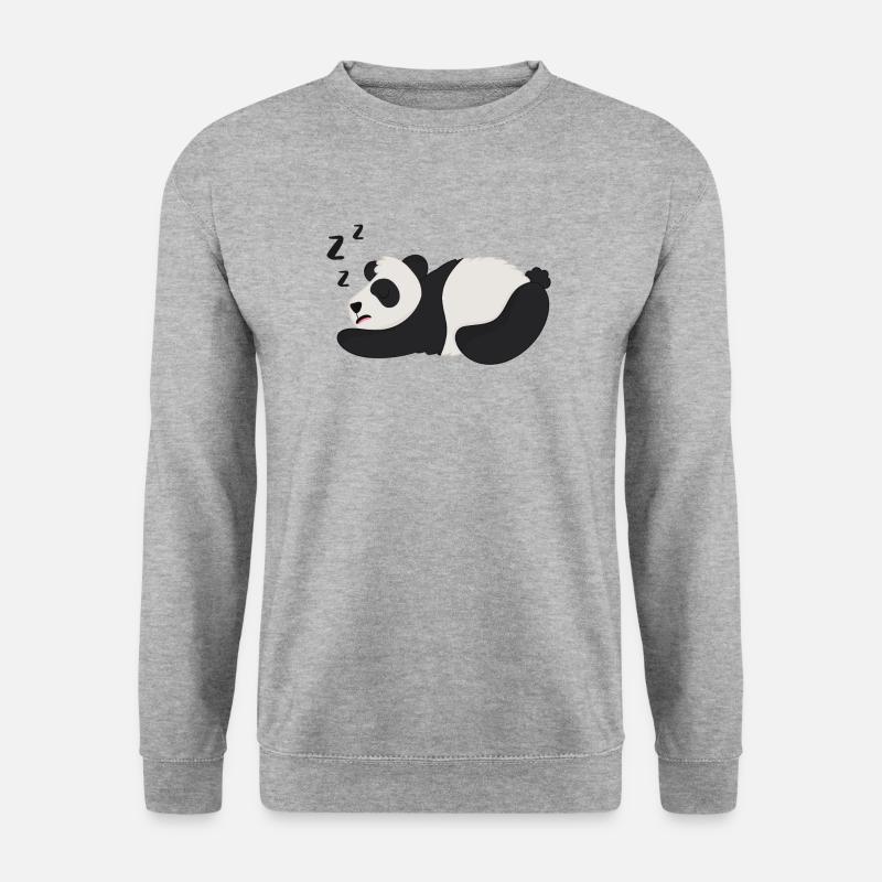 Panda Pandabär - Unisex Pullover - Weißgrau meliert