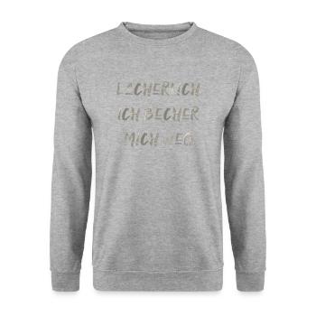 Party feiern Festival bechern saufen Alkohol - Unisex Pullover - Weißgrau meliert - Vorne - Alina (178cm) & Michal (187cm)