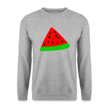 Melon - Sweat-shirt Unisexe - gris chiné - Devant - Alina (178cm) & Michal (187cm)