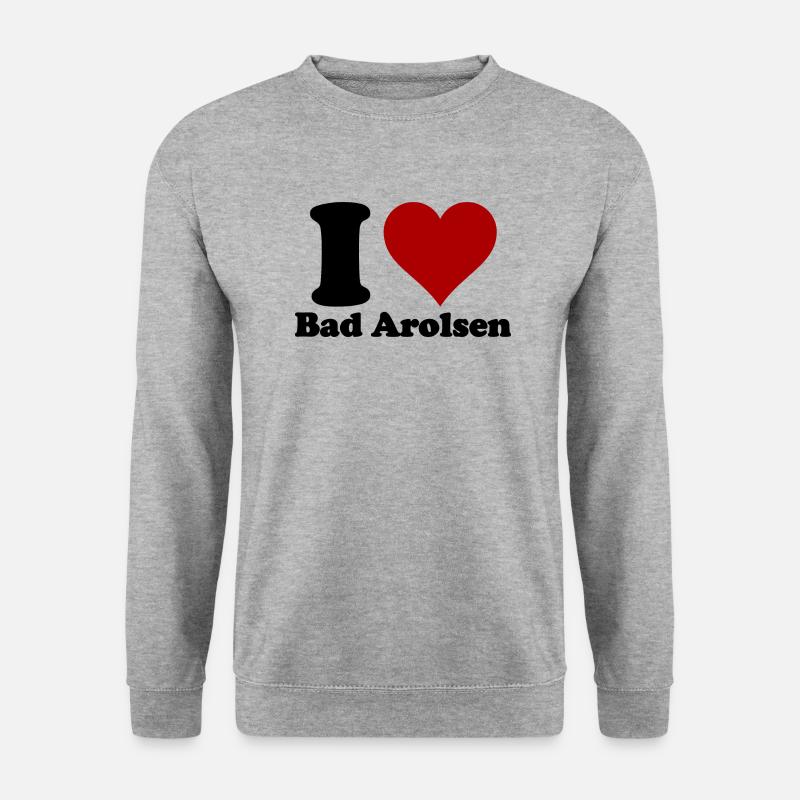 I Love Bad Arolsen - Unisex Pullover - Weißgrau meliert