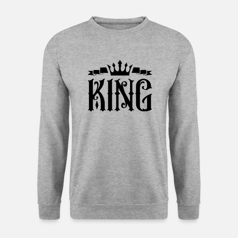 king - Unisex Pullover - Weißgrau meliert