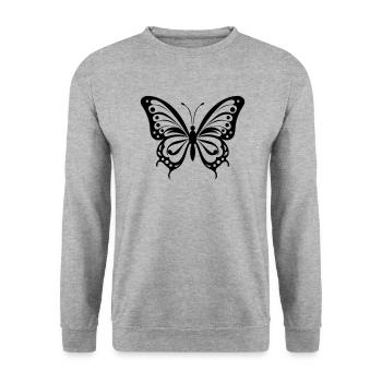 Papillon - Sweat-shirt Unisexe - gris chiné - Devant - Alina (178cm) & Michal (187cm)
