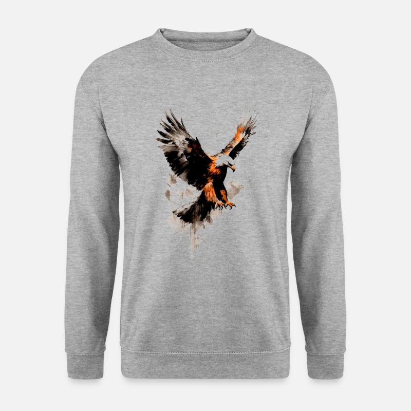 Adler Amerikanisches Wildtier - Unisex Pullover - Weißgrau meliert