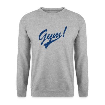 Gym vintage - Sweat-shirt Unisexe - gris chiné - Devant - Alina (178cm) & Michal (187cm)