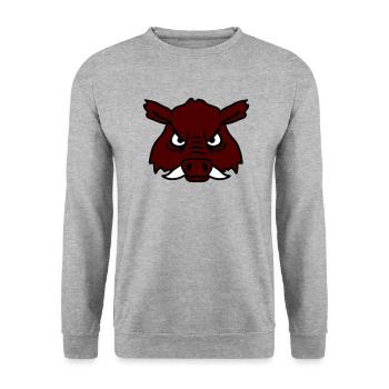 Méchant Sanglier Sanglier Dangereux Cochon Comique - Sweat-shirt Unisexe - gris chiné - Devant - Alina (178cm) & Michal (187cm)