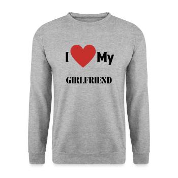J’aime ma copine - Sweat-shirt Unisexe - gris chiné - Devant - Alina (178cm) & Michal (187cm)
