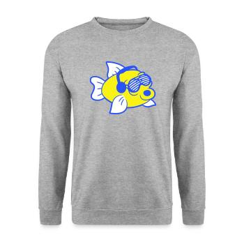 Fête, lait, vache, taureau, ferme, animal, visage, club de musique - Sweat-shirt Unisexe - gris chiné - Devant - Alina (178cm) & Michal (187cm)