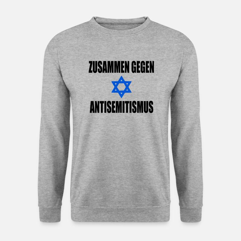 zusammen gegen antisemitismus - Unisex Pullover - Weißgrau meliert