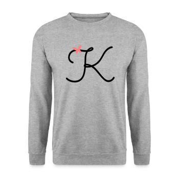 Lettre K Papillon Lettre - Sweat-shirt Unisexe - gris chiné - Devant - Alina (178cm) & Michal (187cm)