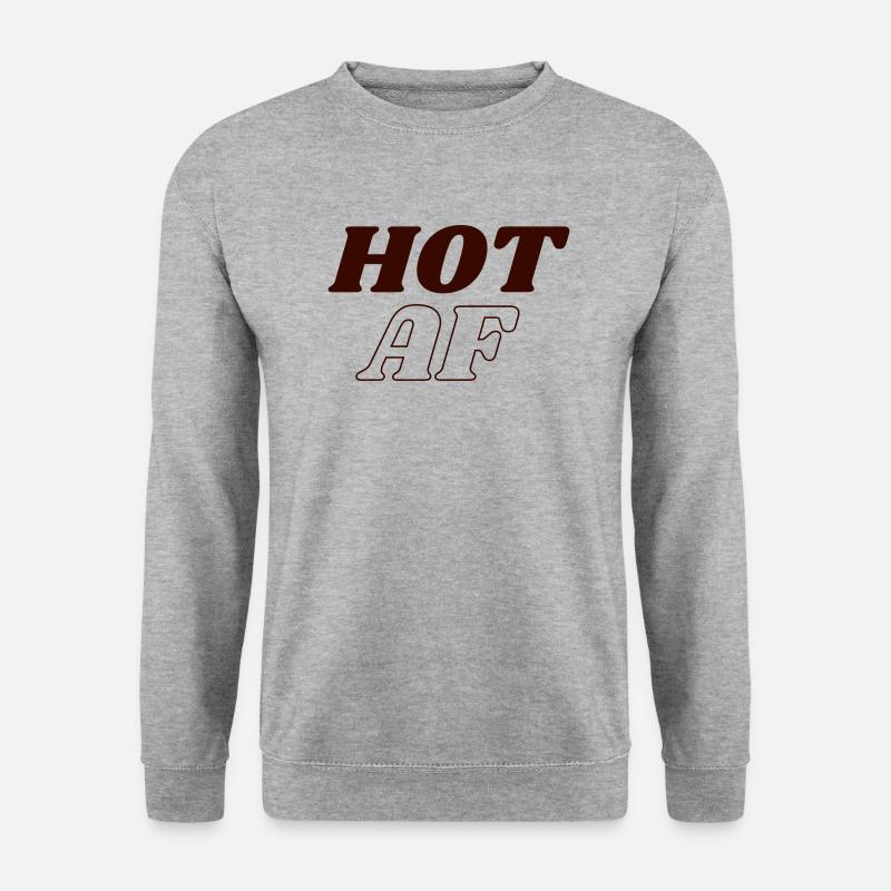 HOT AF - Unisex Pullover - Weißgrau meliert