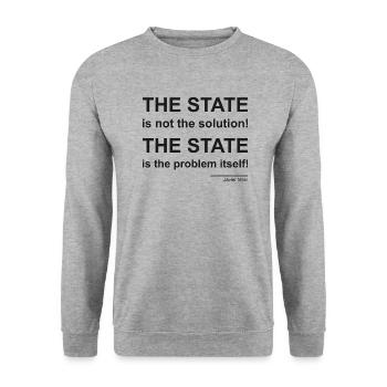 The State - Unisex Pullover - Weißgrau meliert - Vorne - Alina (178cm) & Michal (187cm)