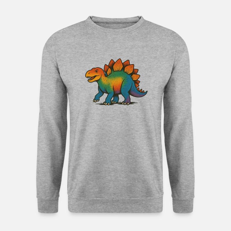 dinosaurier pride regenbogen - Unisex Pullover - Weißgrau meliert