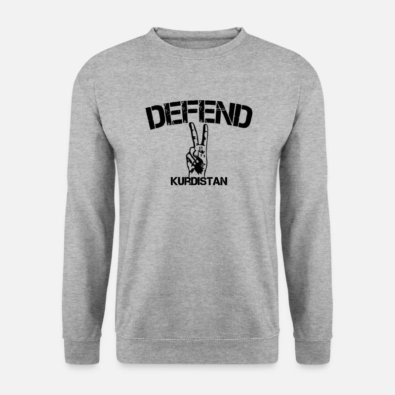 defend kurdistan - Unisex Pullover - Weißgrau meliert
