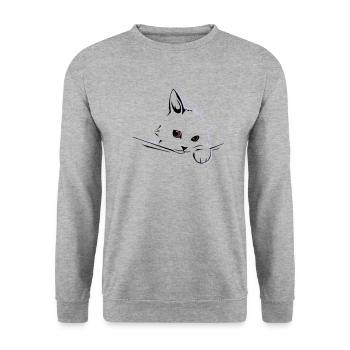 chat cat - Sweat-shirt Unisexe - gris chiné - Devant - Alina (178cm) & Michal (187cm)