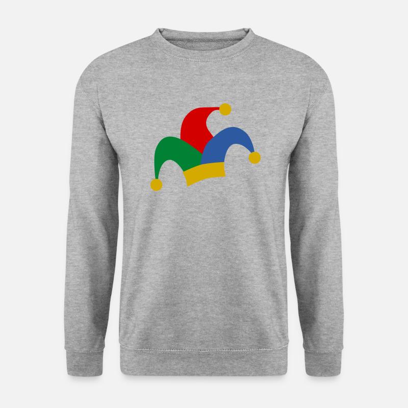 Fasching Clown Mütze - Unisex Pullover - Weißgrau meliert