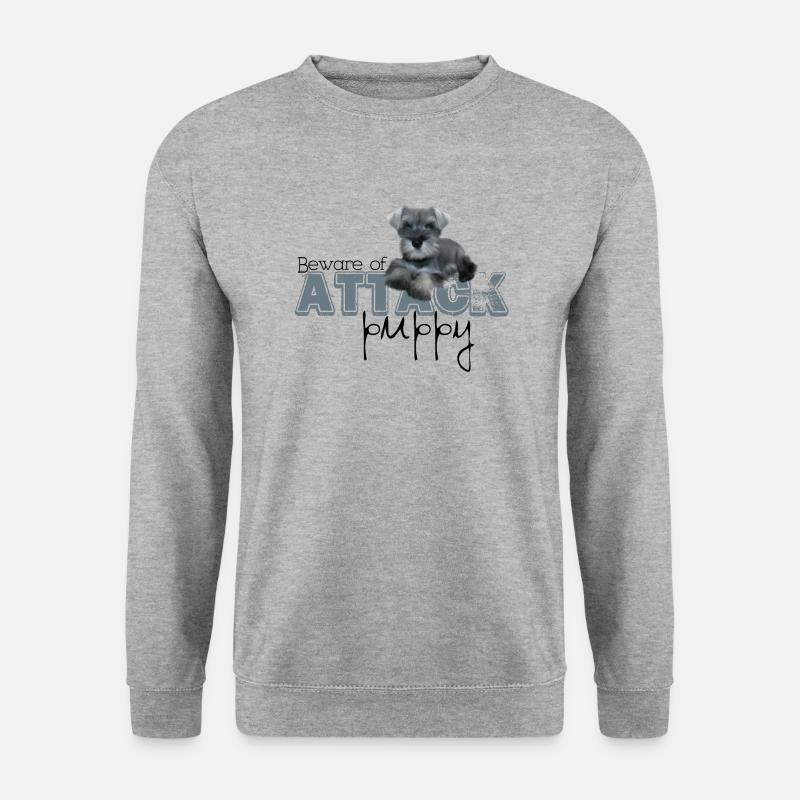 Schnauzer Attack - Unisex Pullover - Weißgrau meliert