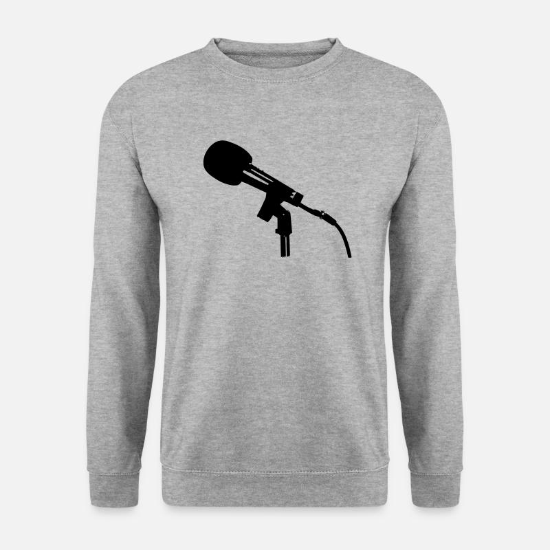 mikrofon - Unisex Pullover - Weißgrau meliert