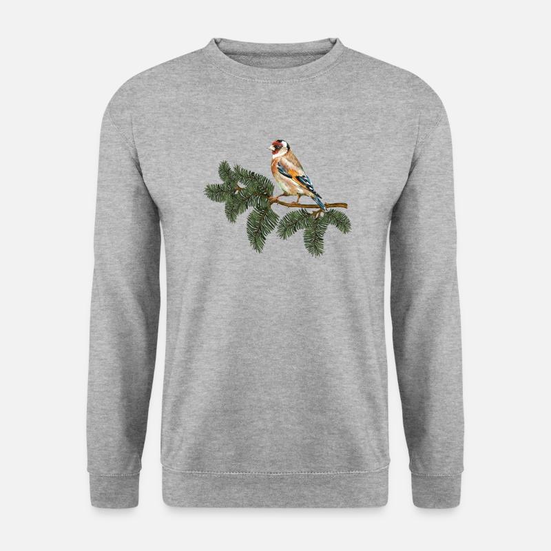 Stieglitzvogel - Unisex Pullover - Weißgrau meliert