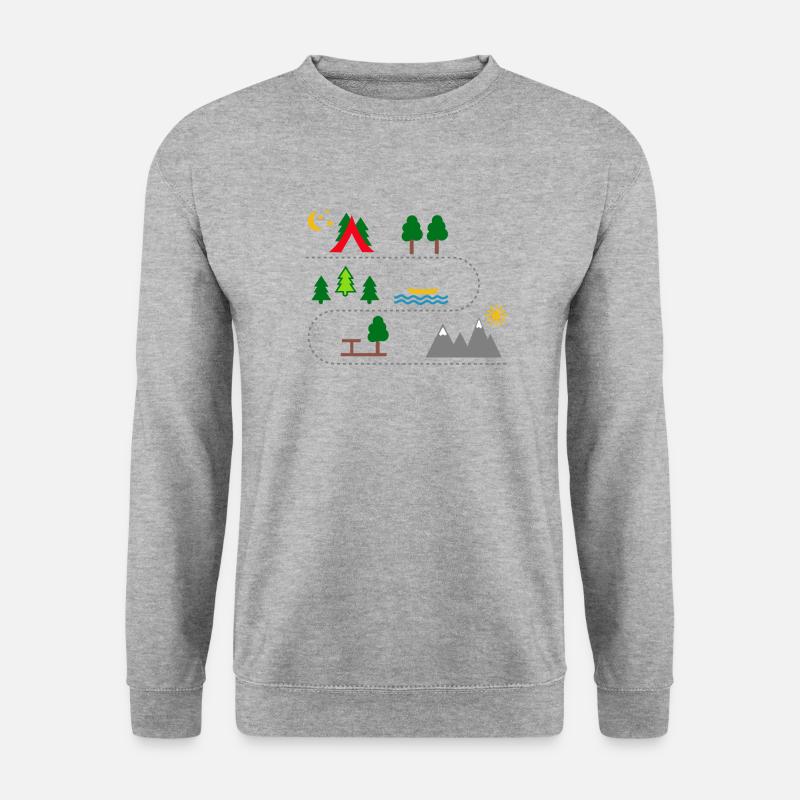 camping - Unisex Pullover - Weißgrau meliert