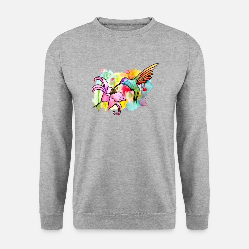 Kolibri - Unisex Pullover - Weißgrau meliert