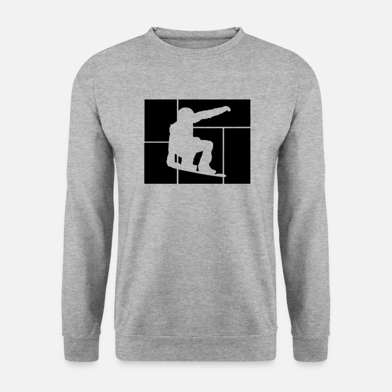 Snowboard Snowboarder - Unisex Pullover - Weißgrau meliert