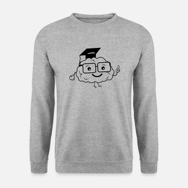 smart brain - Unisex Pullover - Weißgrau meliert