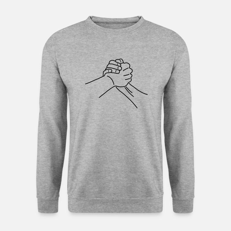 Handschlag - Unisex Pullover - Weißgrau meliert