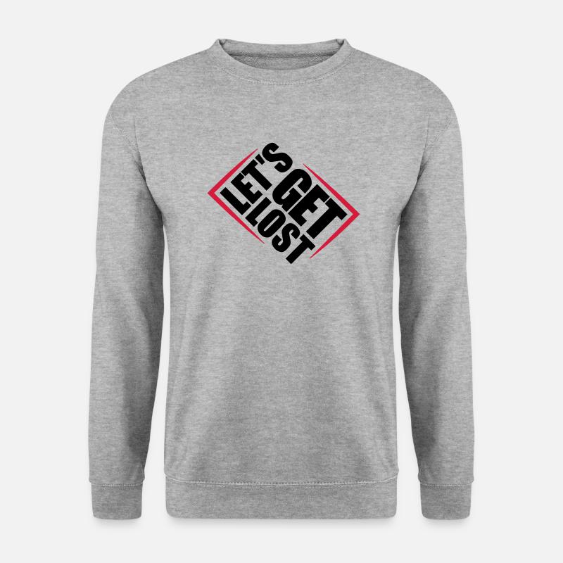 Lets Get Lost - Unisex Pullover - Weißgrau meliert