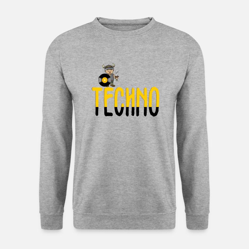 Techno-Wikinger - Unisex Pullover - Weißgrau meliert