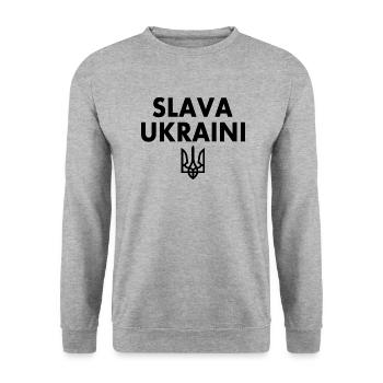 Slava ukraini - Unisex Sweatshirt - salt & pepper - Front - Alina (178cm) & Michal (187cm)