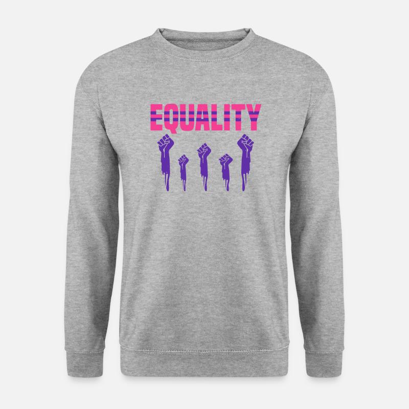 GLEICHHEIT - Unisex Pullover - Weißgrau meliert