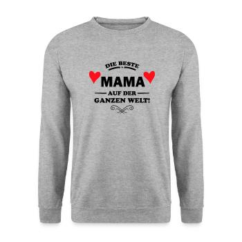 beste mama - Unisex Pullover - Weißgrau meliert - Vorne - Alina (178cm) & Michal (187cm)