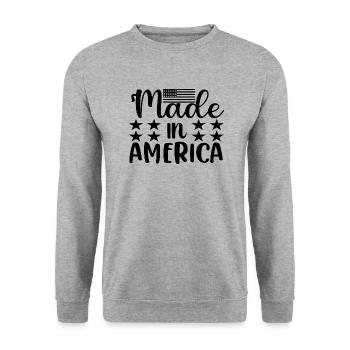 Made In America - Unisex Pullover - Weißgrau meliert - Vorne - Alina (178cm) & Michal (187cm)