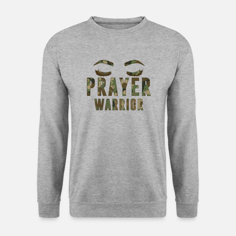 Gebetskrieger Christlich-Konservative Tarnung - Unisex Pullover - Weißgrau meliert