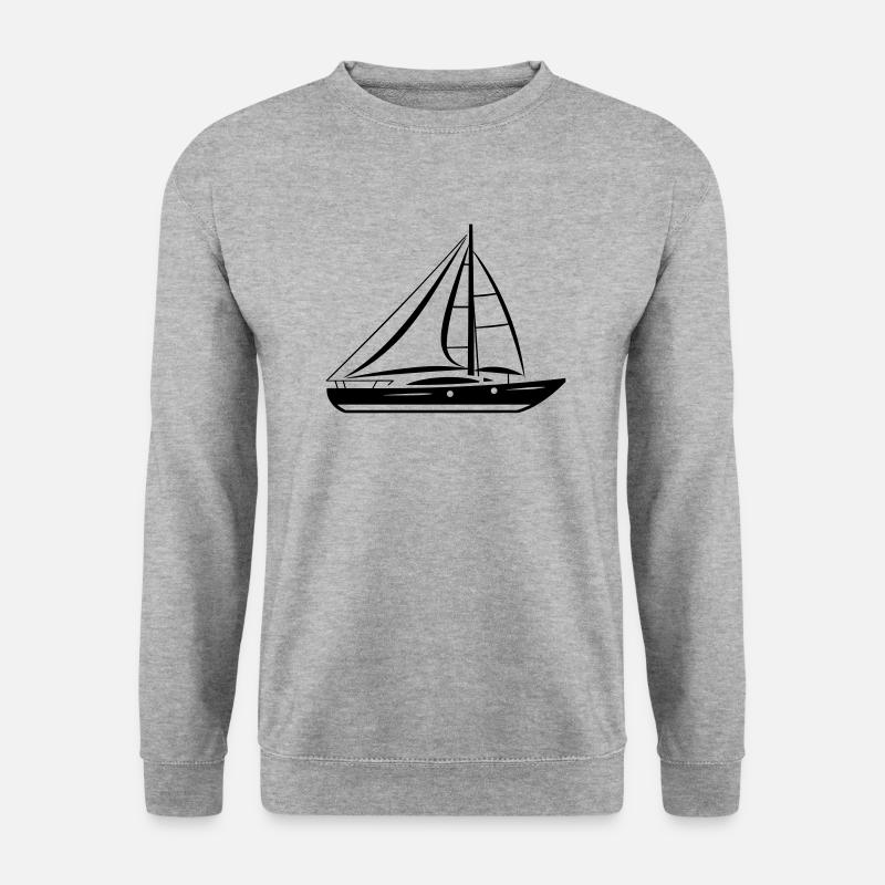 Boot - Unisex Pullover - Weißgrau meliert
